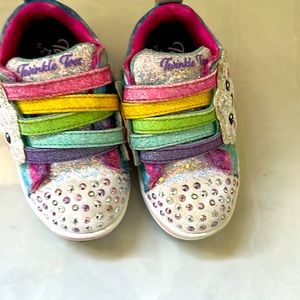 Skechers twinkle toes multi color baby girl sneakers size 6
